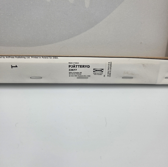 IKEA Shoot For The Moon ART Blue Moon White Canvas Decor EUC 15 3/4" x 15 3/4" - Picture 7 of 7